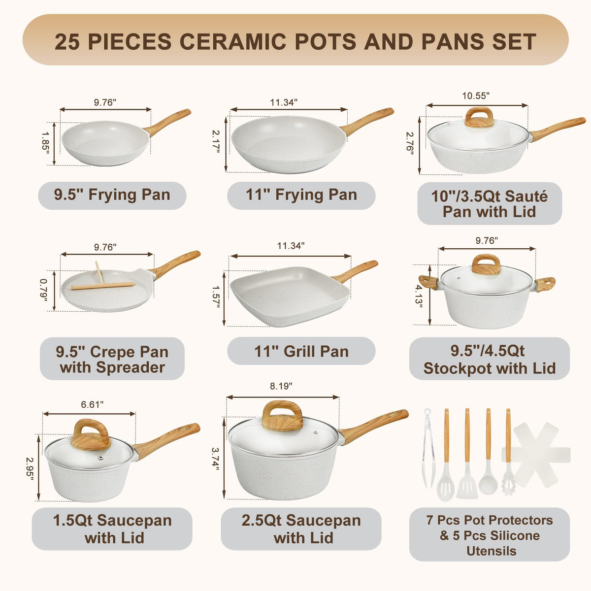 EWFEN 11-inch frying pan for even heating on all stovetops