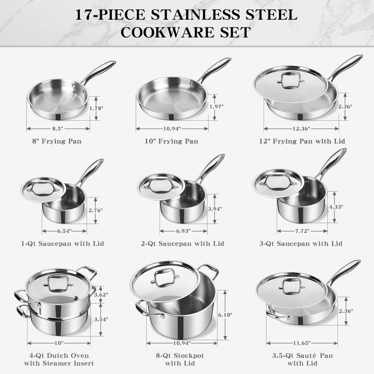 EWFEN 3-quart saucepan with lid for everyday sauces and gravies