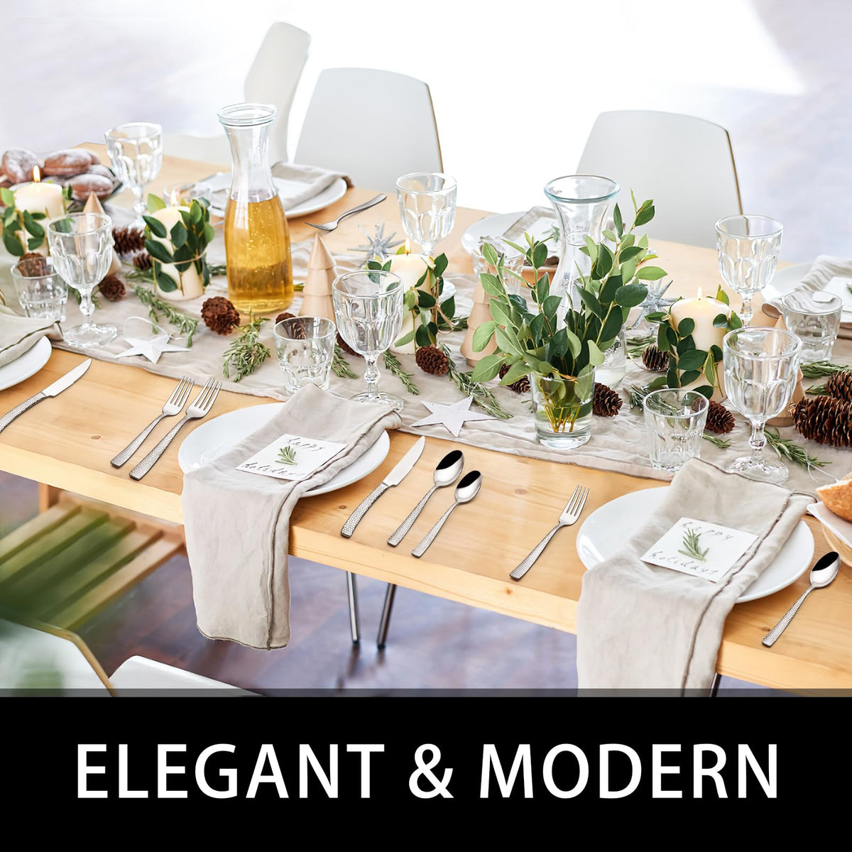 EWFEN 49-piece set shines at dinner parties and family gatherings.