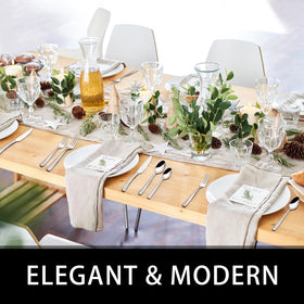 EWFEN 49-piece set shines at dinner parties and family gatherings.