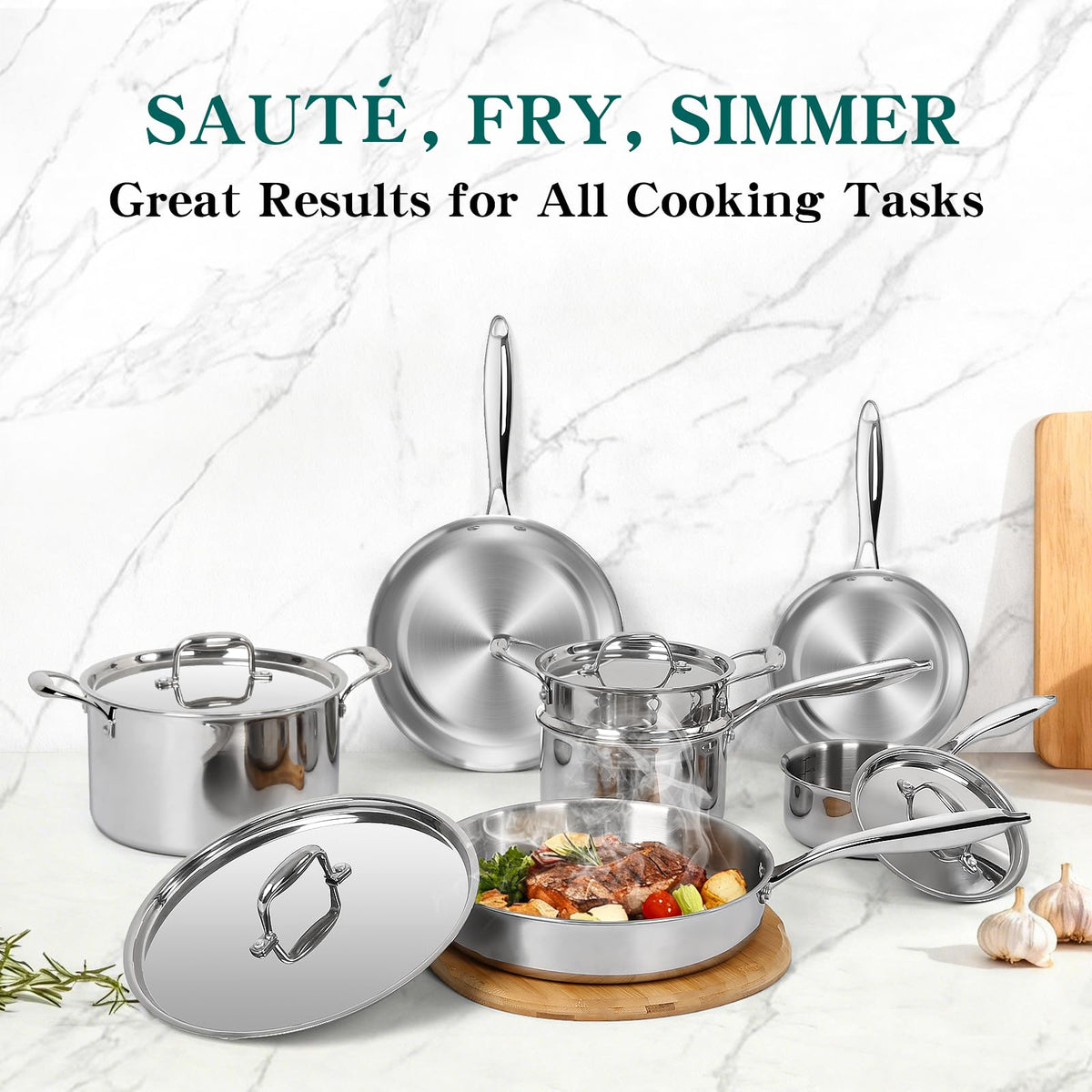 EWFEN 8-inch frying pan heats quickly for crisp results.