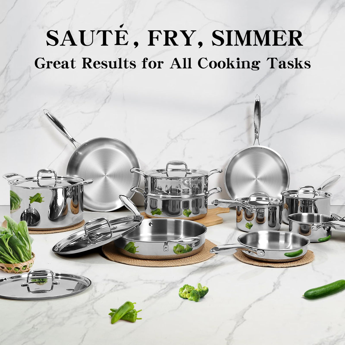 EWFEN 8-inch skillet with mirror finish for quick sears
