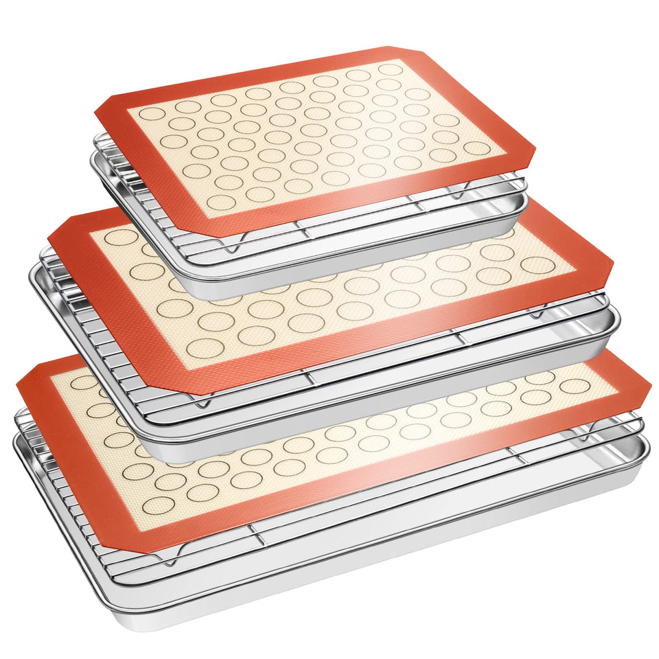 EWFEN baking pan rimmed 3x set for even browning and easy release.