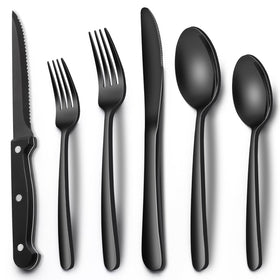 EWFEN black silverware dinner forks for daily meals with sturdy design