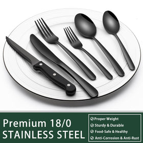 EWFEN black silverware dinner knives with precise cutting edge