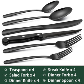 EWFEN black silverware salad forks add style and versatility
