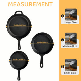 EWFEN cast iron skillet 10-inch versatile frying and baking options.