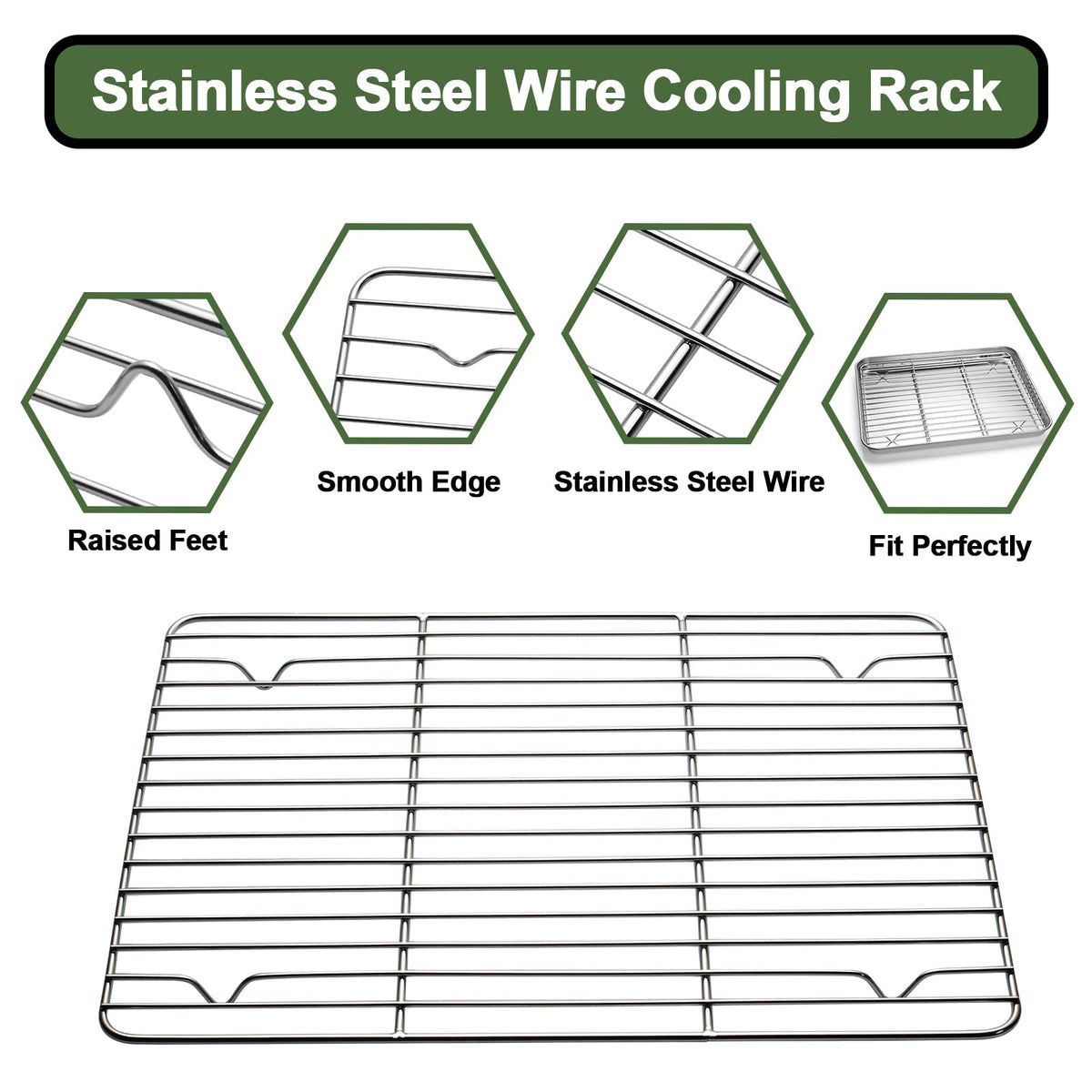 EWFEN cooling rack elevated 3x with raised feet for draining.