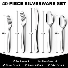 EWFEN dinner forks 8-pack designed for balanced, comfortable grip.