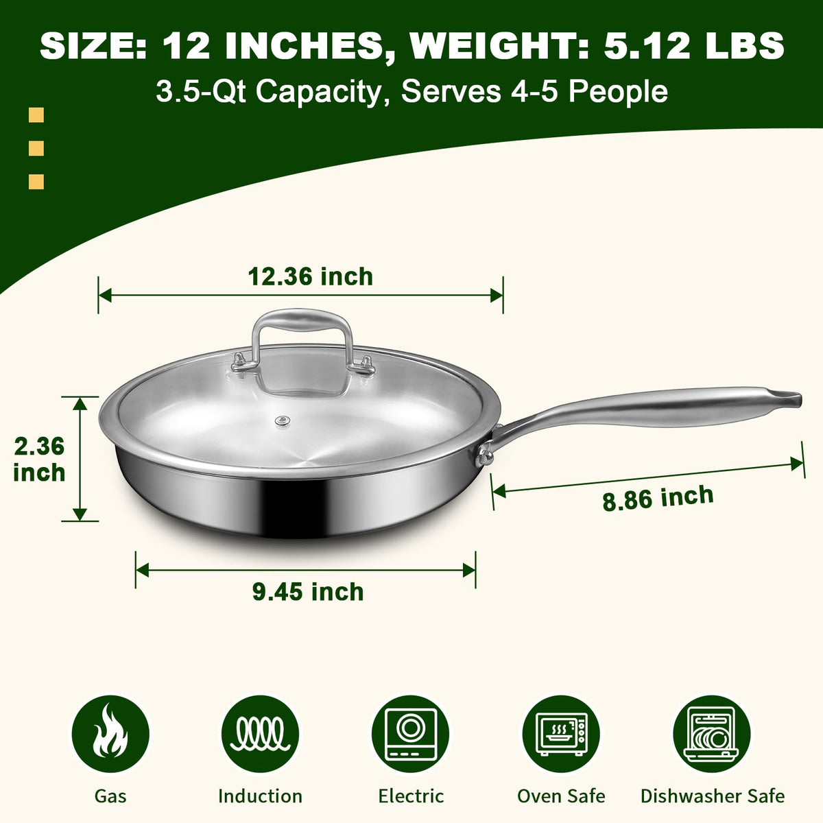 EWFEN pan exterior is dishwasher-safe for easy cleanup.