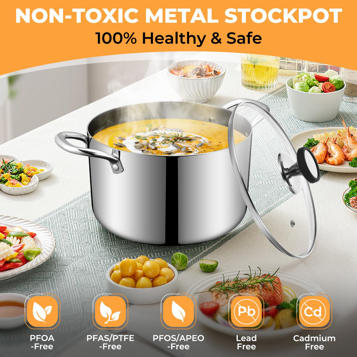 EWFEN dishwasher-safe stock pot for easy cleanup