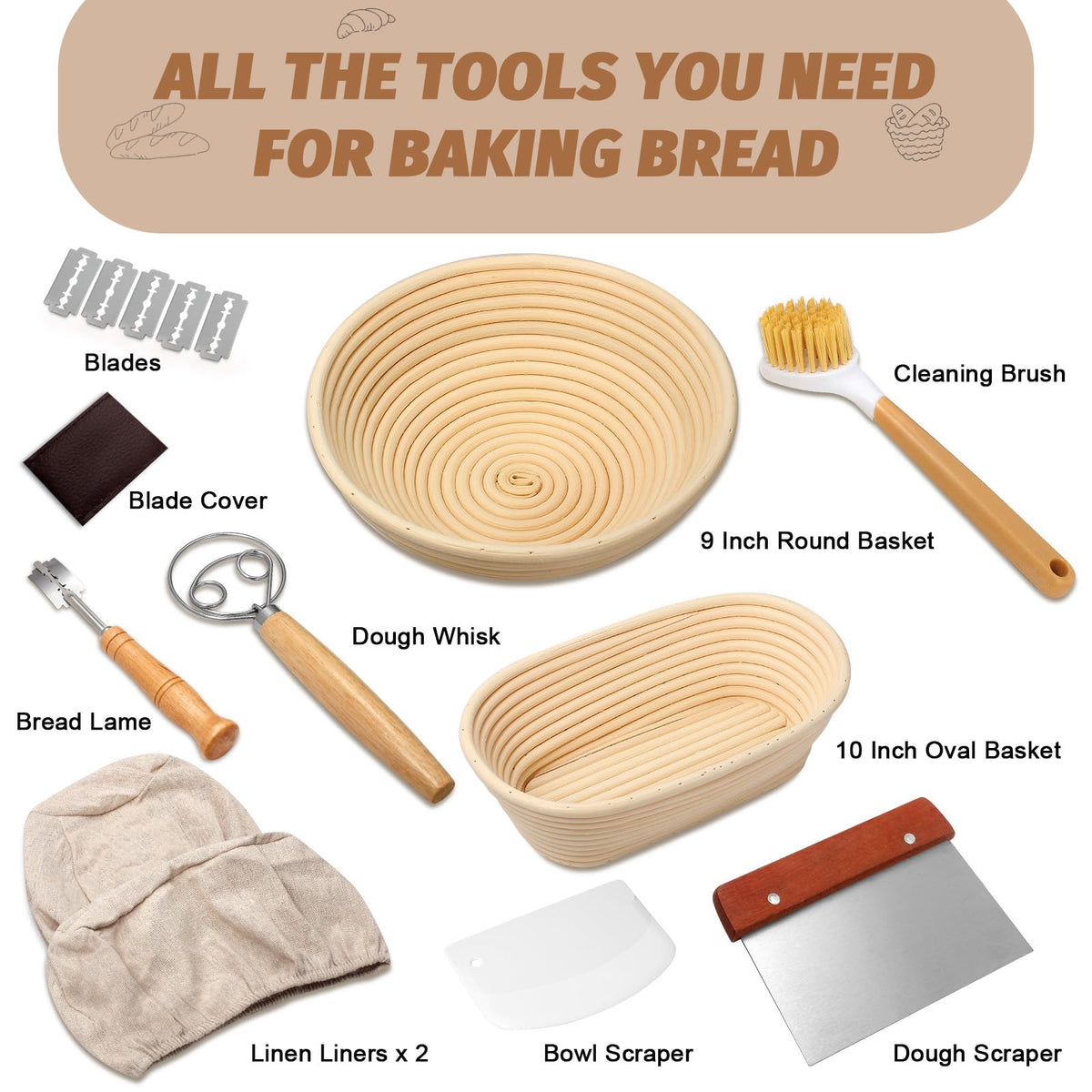 EWFEN dough scraper and bowl scraper for smooth dough handling