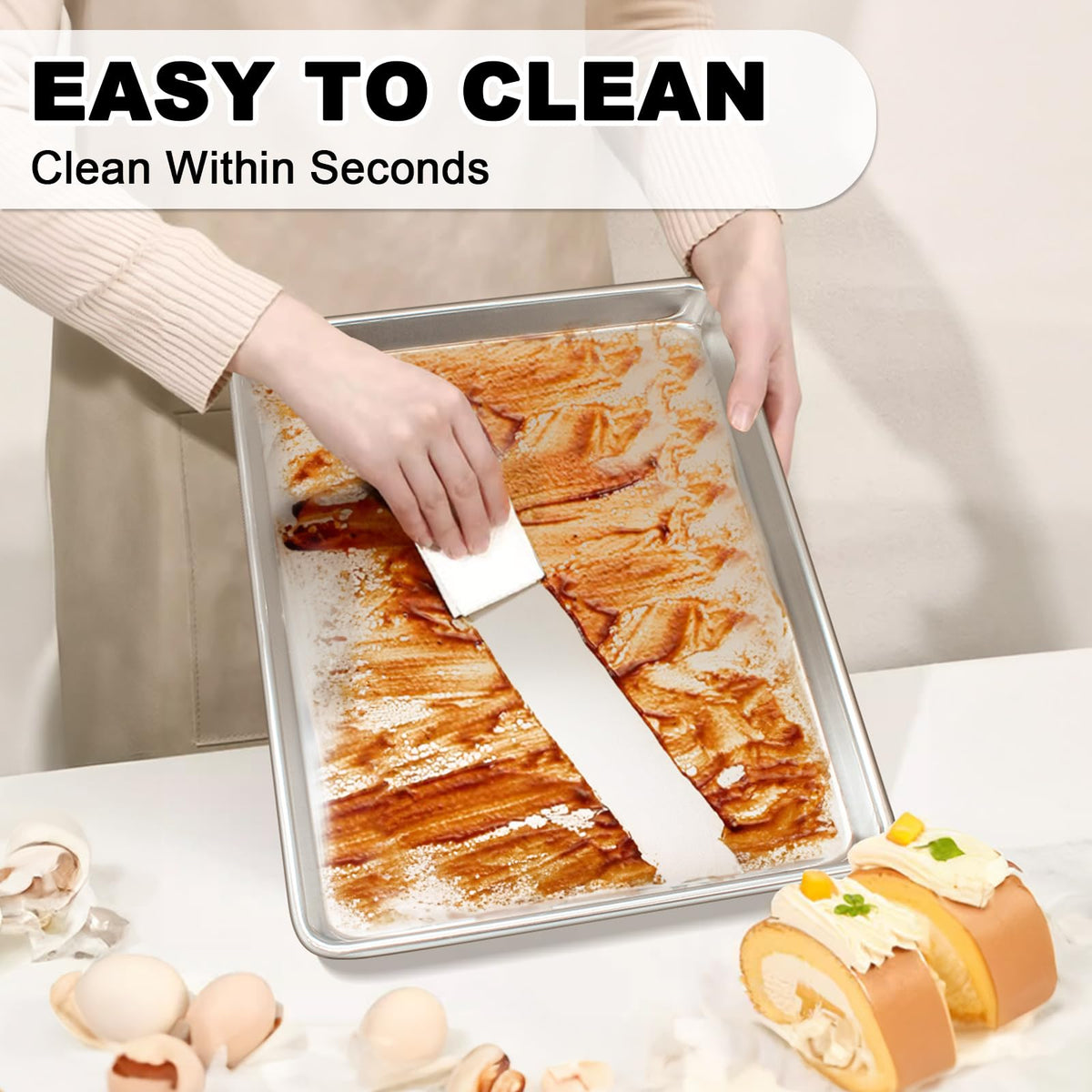 EWFEN easy-clean nonstick surface eases hand washing after use.