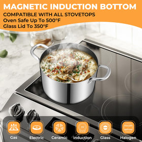 EWFEN stock pot with ergonomic handles for safe lifting