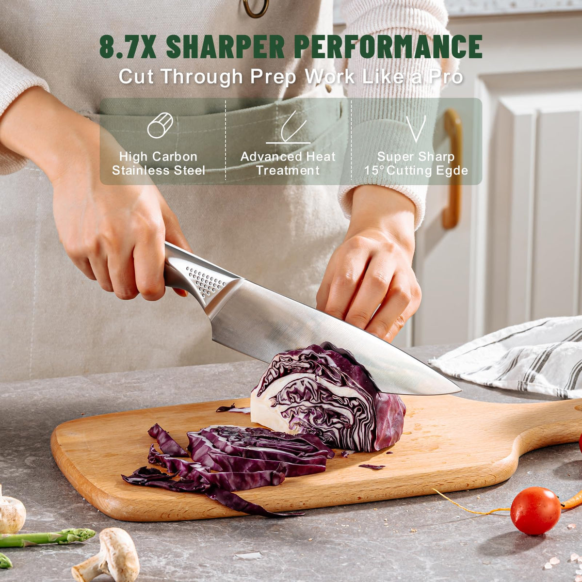 EWFEN ergonomic concave-dotted handles for comfortable, secure grip