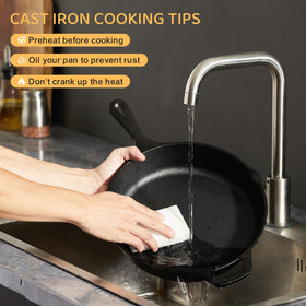 EWFEN even heat distribution skillet adapts to grill, stovetop, or oven.
