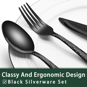 EWFEN flatware handle ergonomic design closeup, comfortable grip
