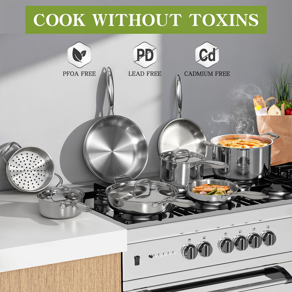EWFEN 10-inch frying pan for even heating and cooking speed.