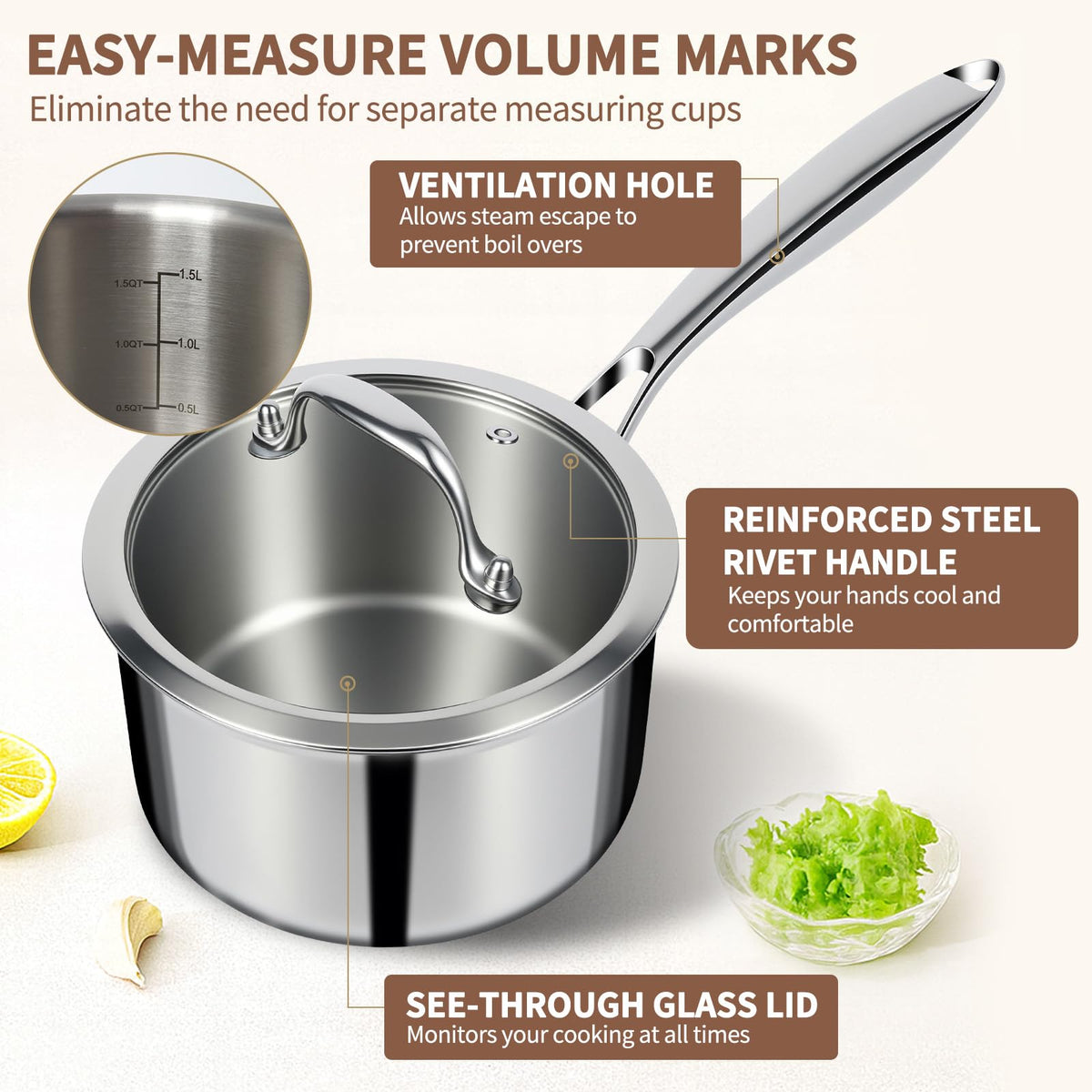 EWFEN glass lid offers clear visibility while locking in moisture.