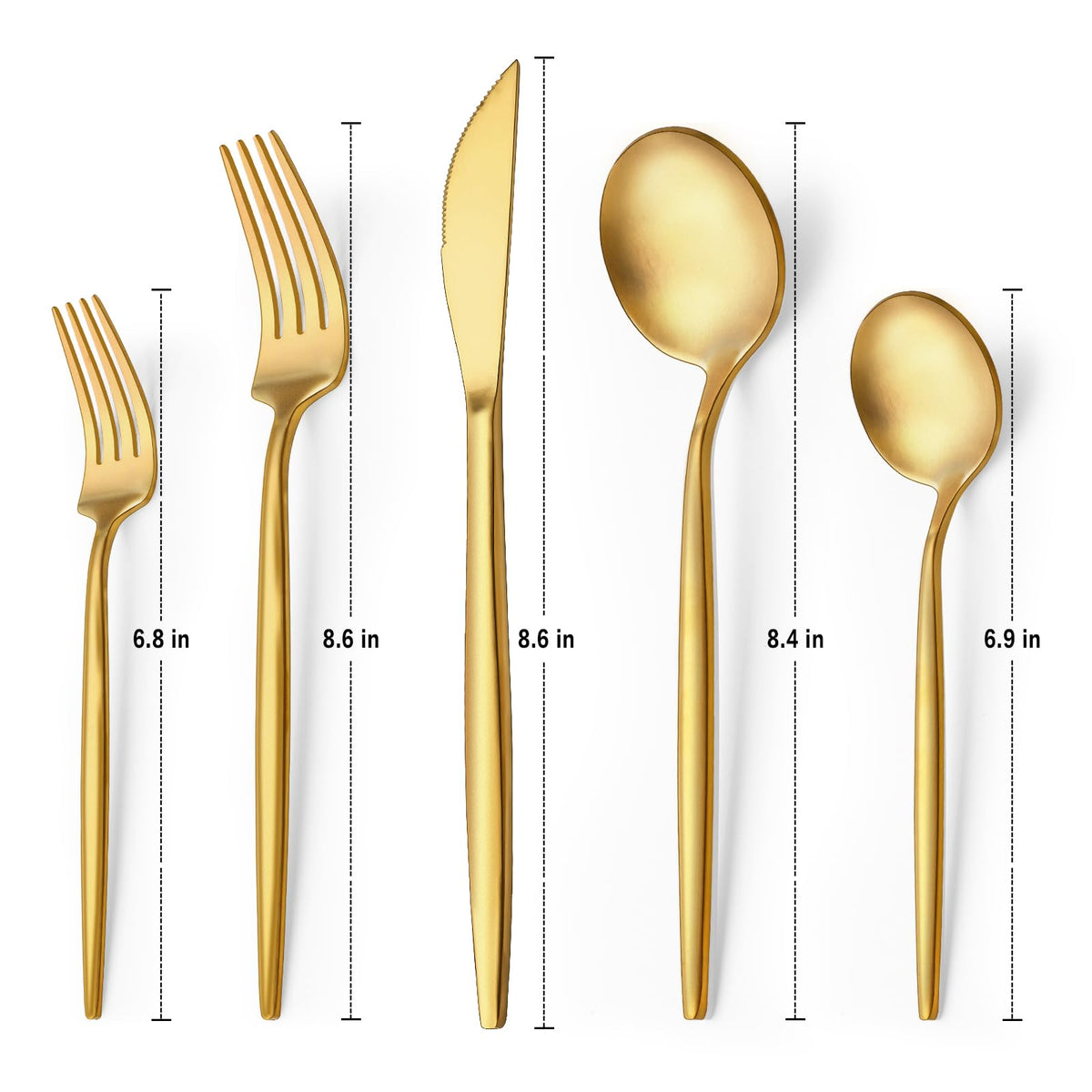 EWFEN gold dinner forks with polished finish for comfortable grip