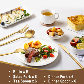 EWFEN gold dinner knives with rust-resistant stainless steel and longevity
