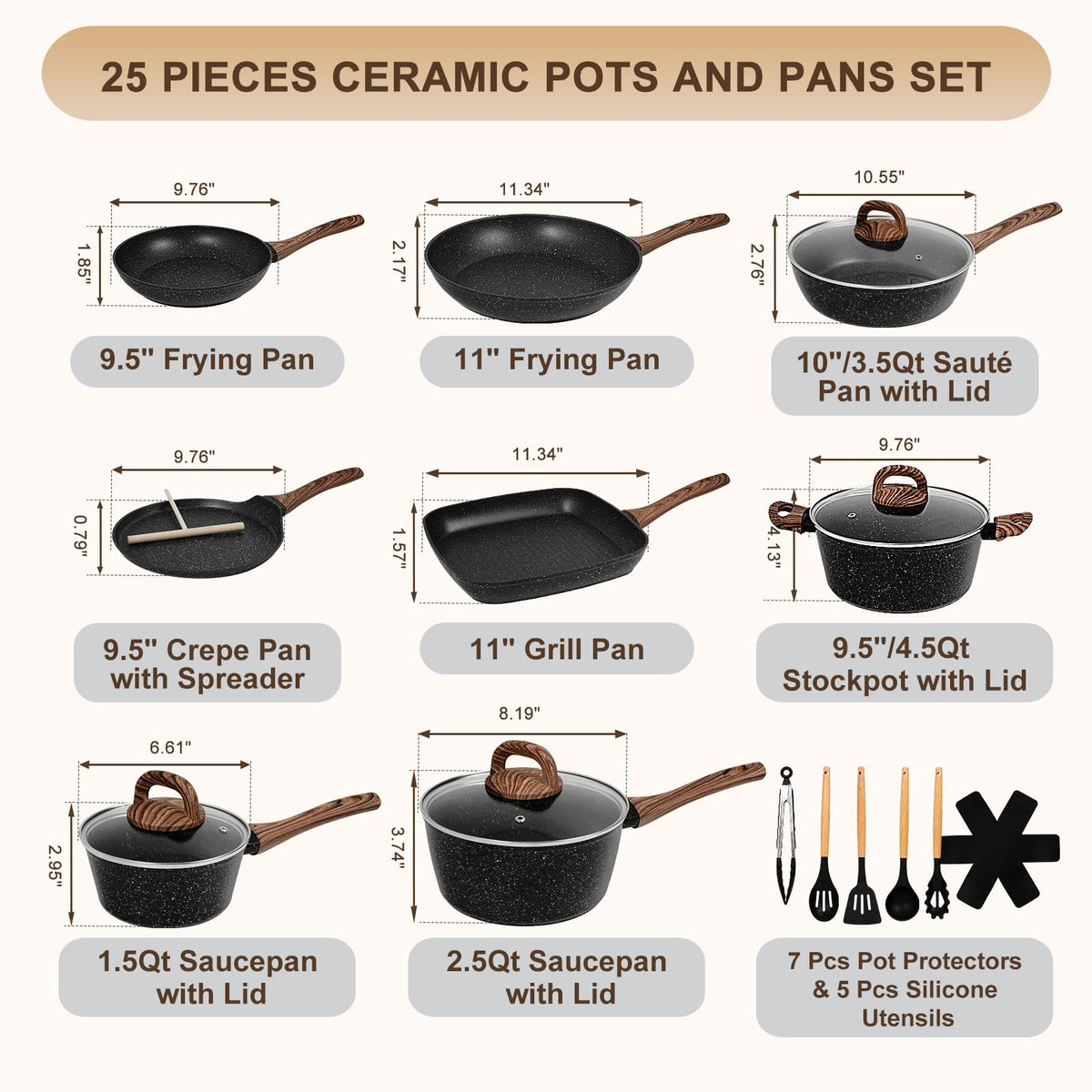 Close-up of EWFEN granite non-stick coating for smooth food release