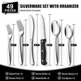 EWFEN heavy-duty stainless steel flatware with durable daily-use construction.