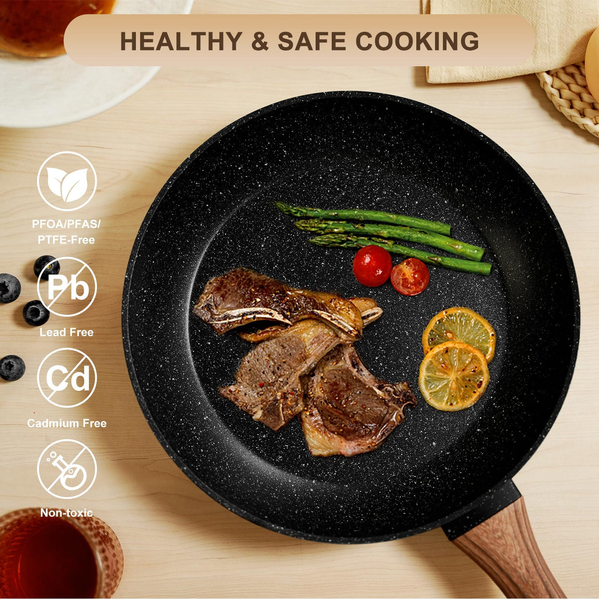 EWFEN cookware with induction-ready bottom for all stovetops and reliable heating