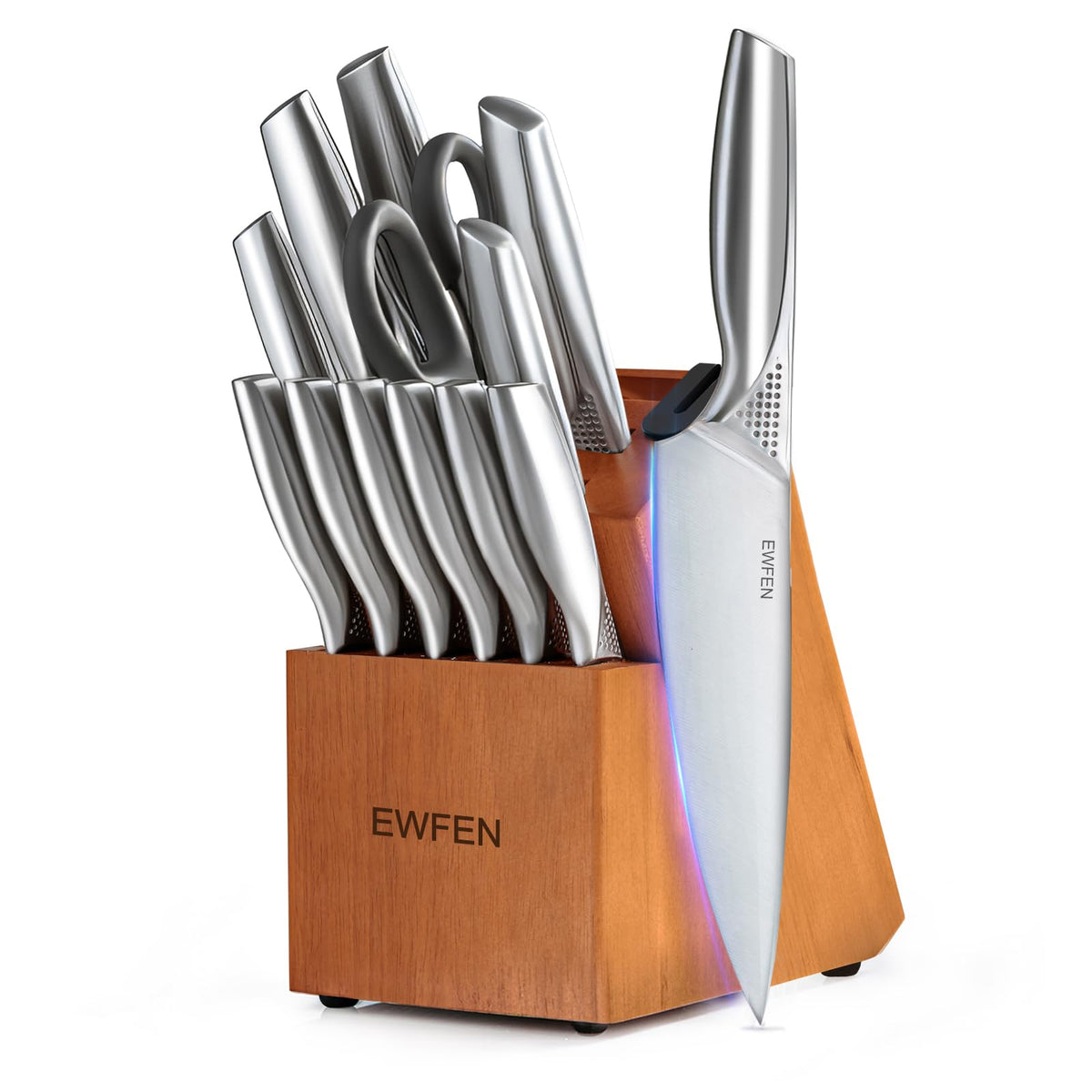 EWFEN knife set displayed in block for organized kitchen prep and easy access
