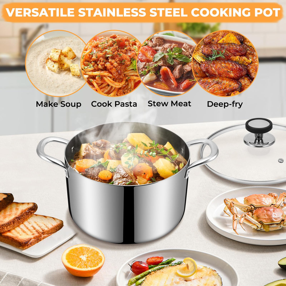 EWFEN 6.5 qt capacity ideal for family meals and batch cooking