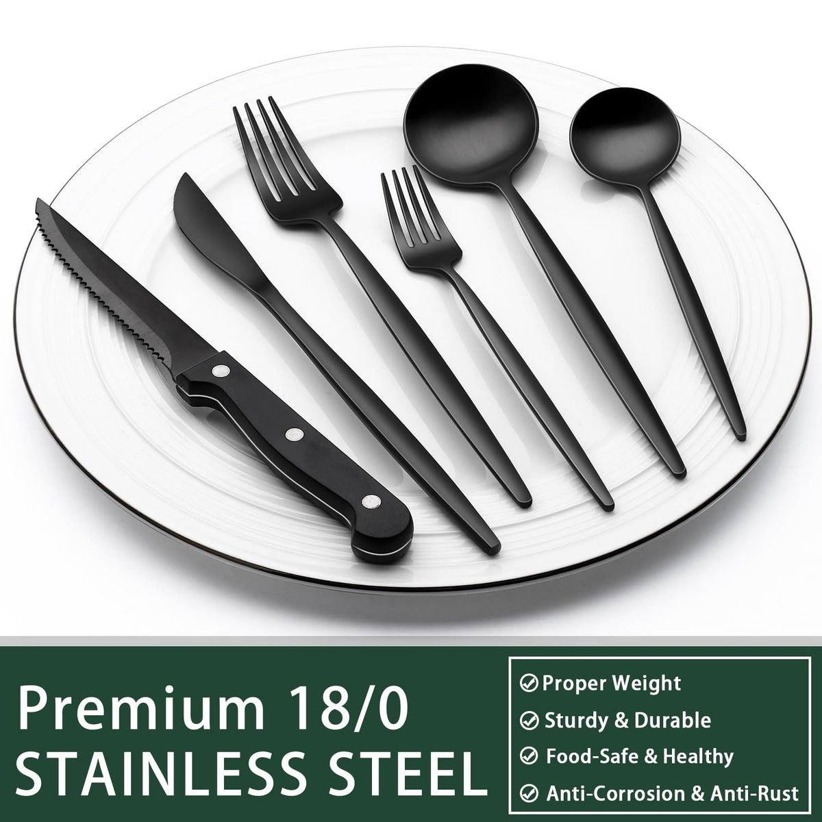 EWFEN mirror-finish stainless steel creates a sleek table presentation.