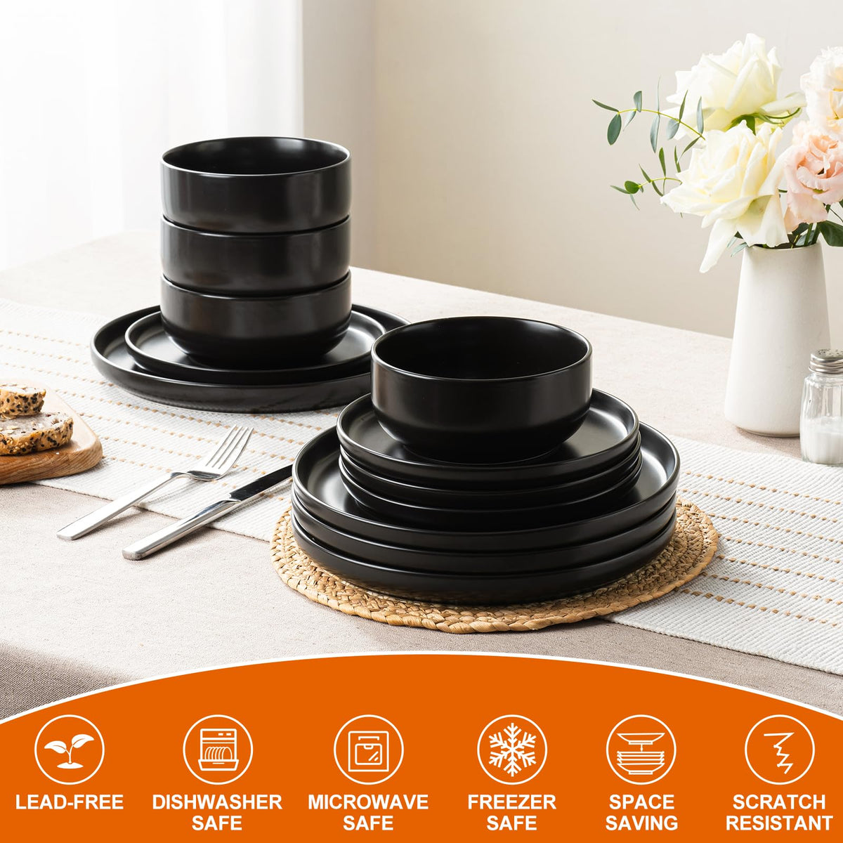 EWFEN plates and bowls set elevates table presentation during meals