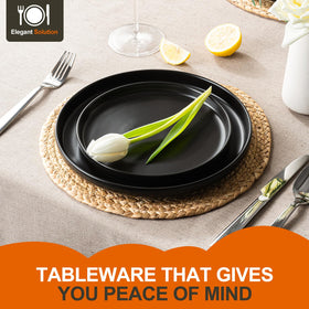 EWFEN 12-piece set salad plates in black finish ideal for everyday meals