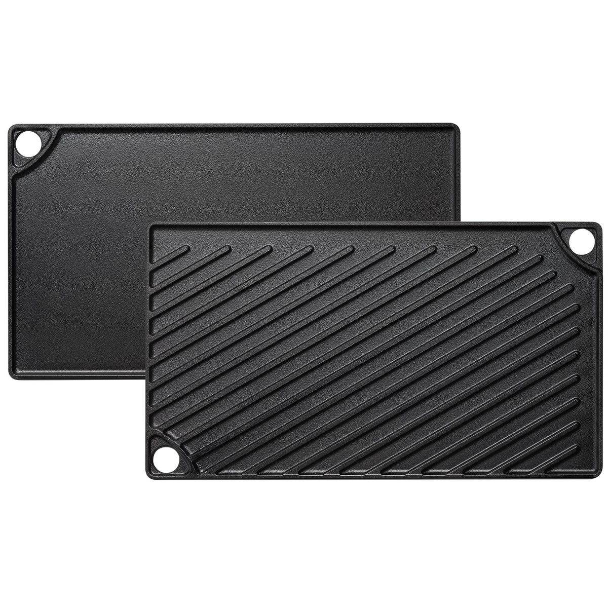 EWFEN reversible grill griddle top view, spacious family cooking area.