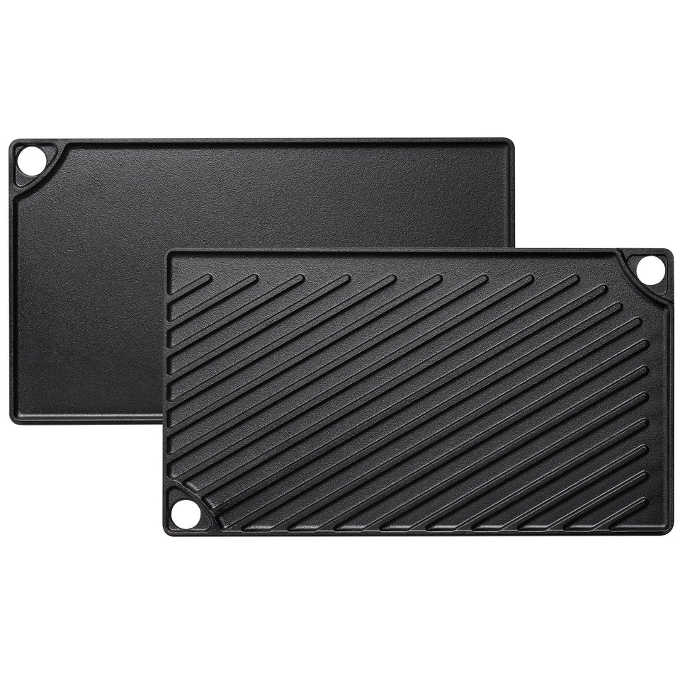 EWFEN reversible grill griddle top view, spacious family cooking area.