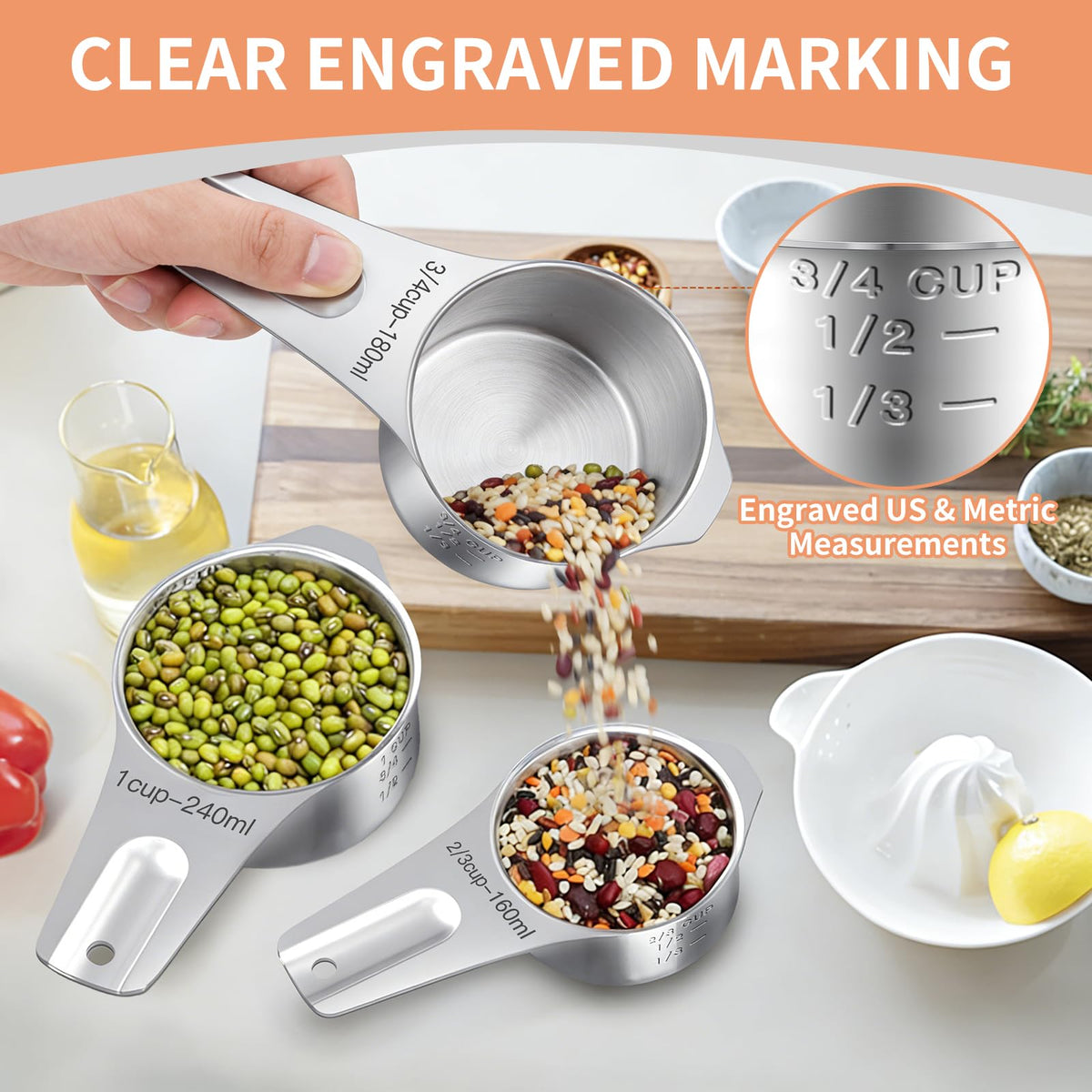 EWFEN rust-resistant 18-0 stainless steel ensures long-lasting performance and dishwasher safety.