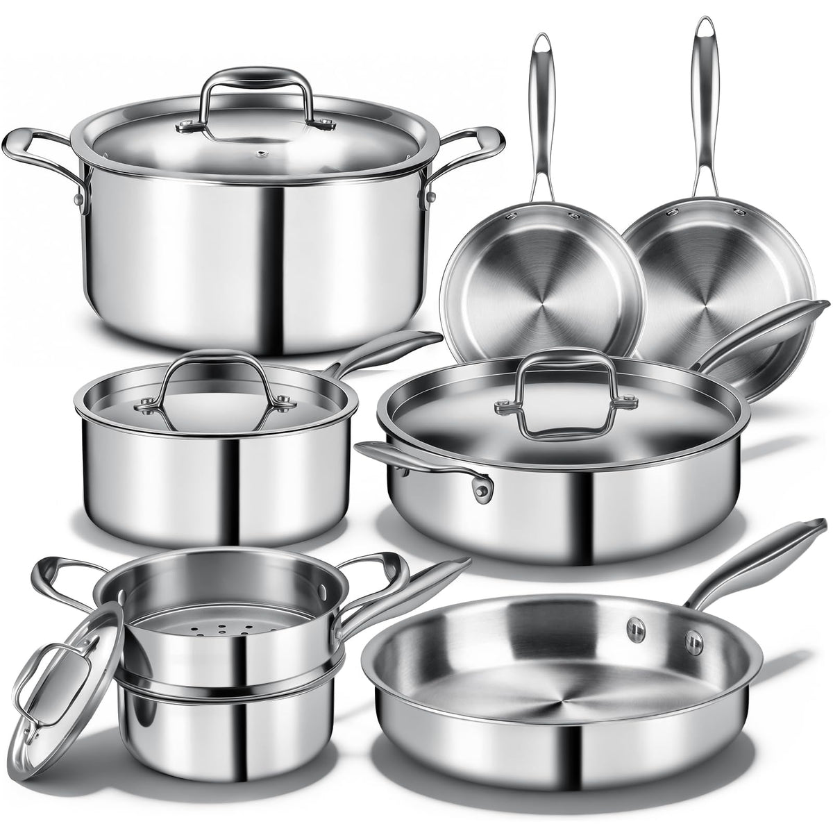 EWFEN saucepan 1.5qt with lid for quick simmering on all stovetops.