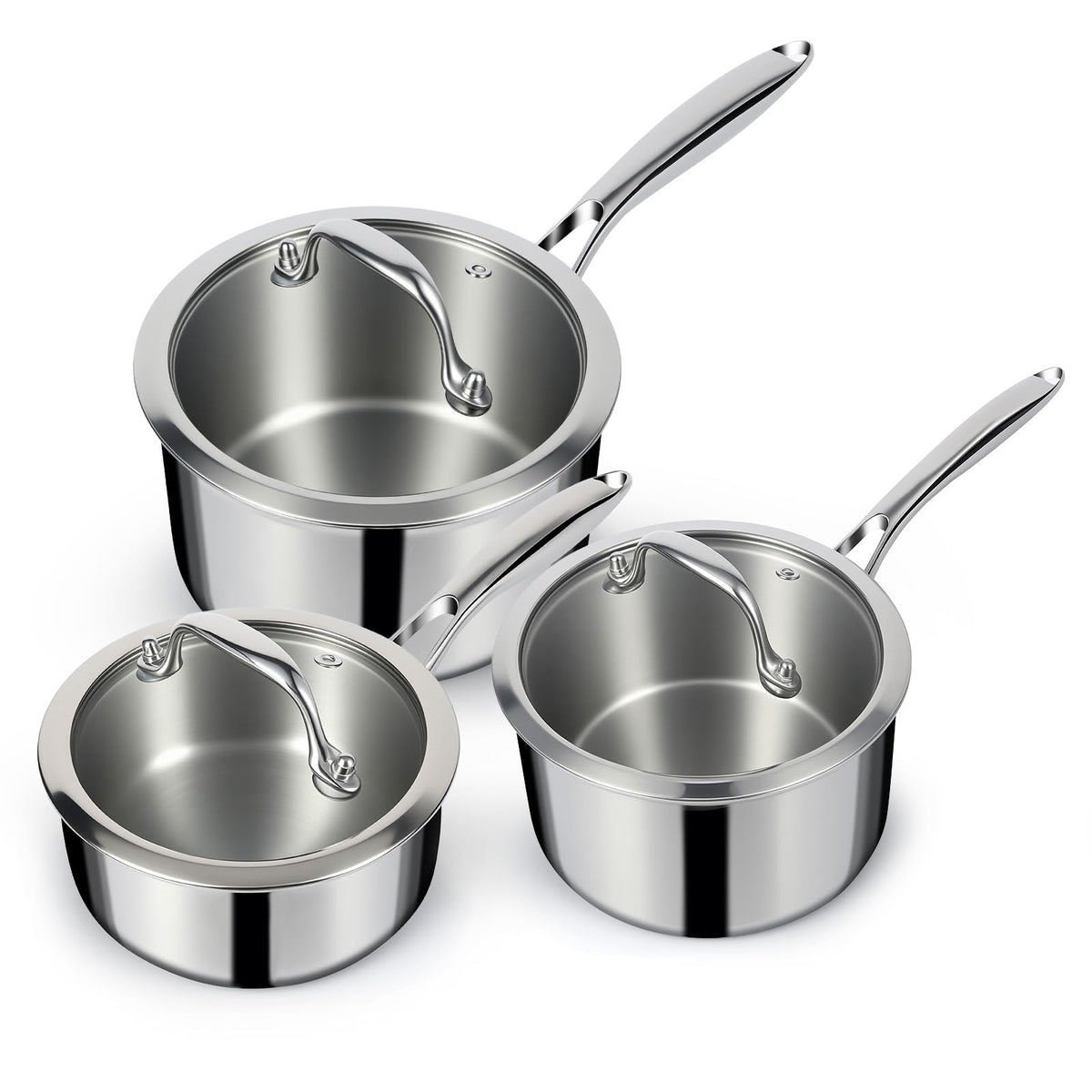 EWFEN 1Qt sauce pan with lid on stove for quick condiments and sauces.