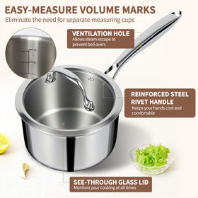 EWFEN aluminum core delivers quick even heat across the pan.