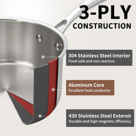 EWFEN interior 304 stainless steel close up showing non reactive surface.