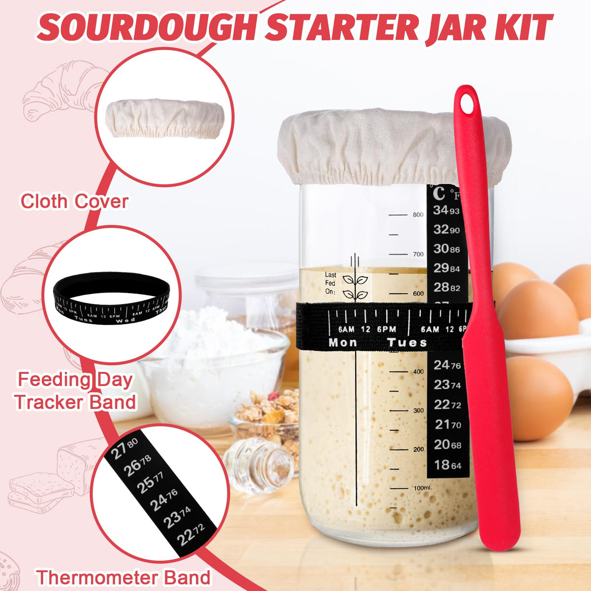 EWFEN silicone bread sling enables safe loaf transfer from pan.