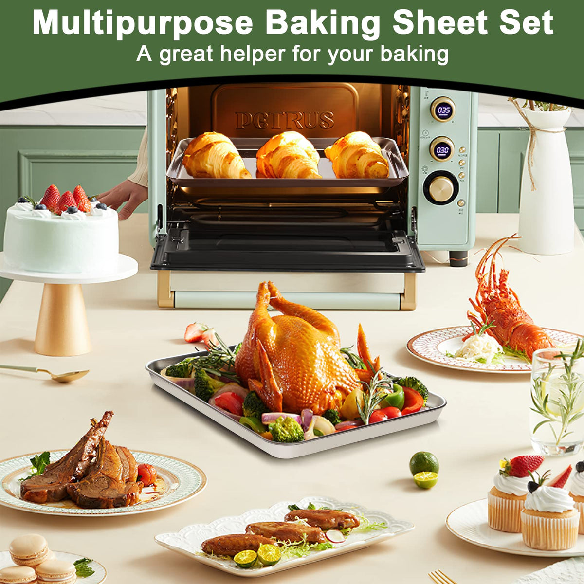 EWFEN silicone mat heat resistant 3x reduces sticking during baking.