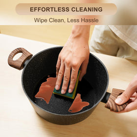 EWFEN silicone utensils and pot protectors for easy cleanup and protection