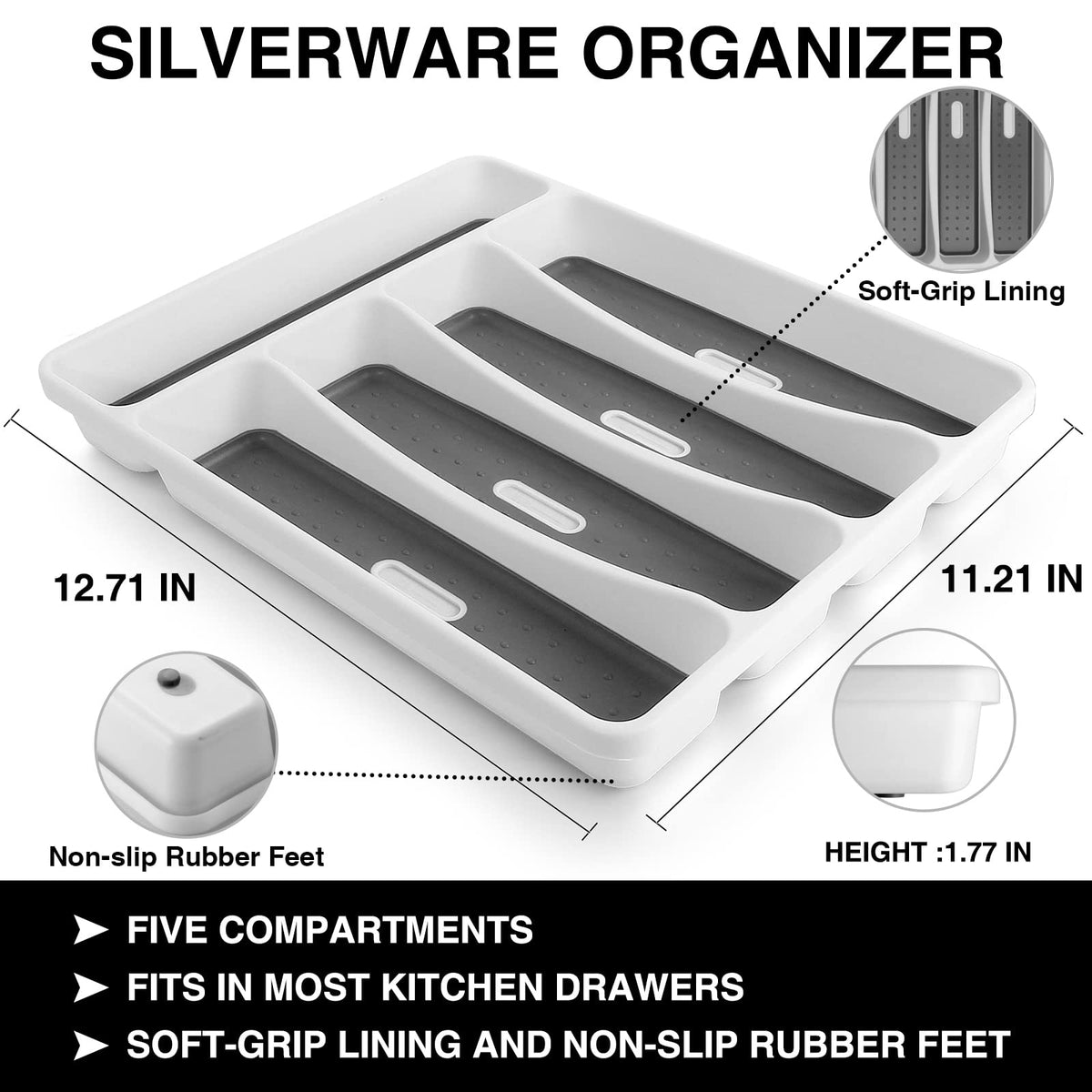 EWFEN smooth-edge handles prevent slips and scratches during meals.