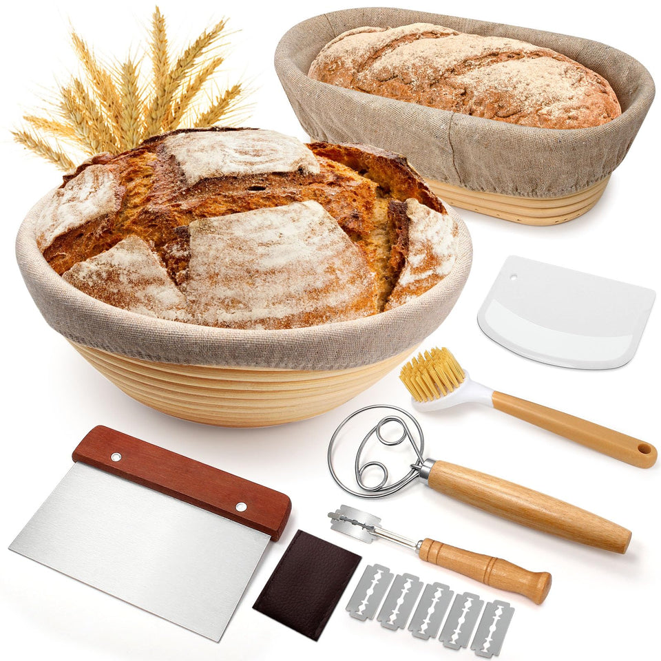 EWFEN 9-inch round banneton for even dough proofing and beautiful surface patterns