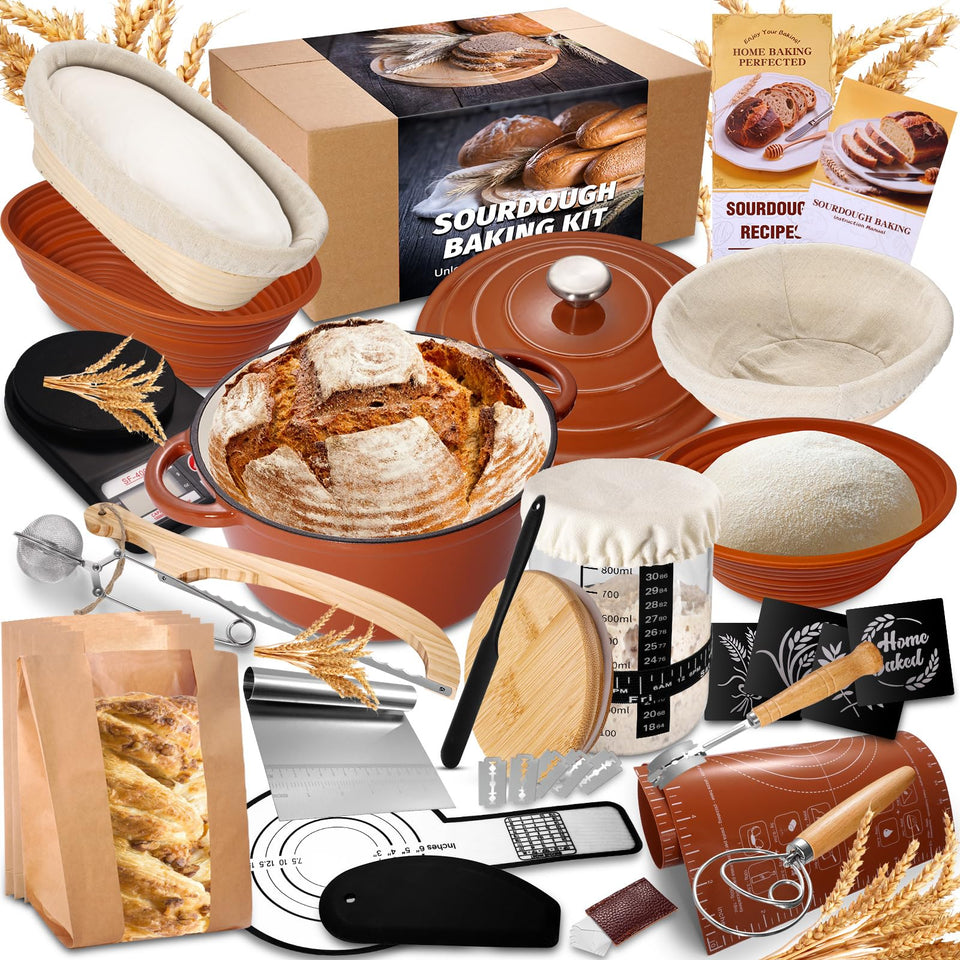 EWFEN sourdough starter kit with enamel pot for even heat and easy cleanup