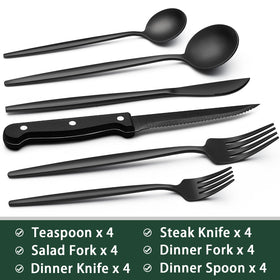 EWFEN steak knives included for clean, precise meat slicing at family meals.