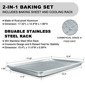 EWFEN thick hardened aluminum bake pan delivers warp-resistant performance.
