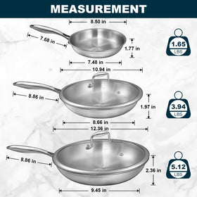 EWFEN Tri-Ply 12-inch pan with lid showing full set versatility.