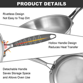EWFEN Tri-Ply is oven safe for finishing dishes at high temperatures